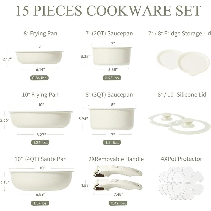 CAROTE 15 piece Pot/Pans Set